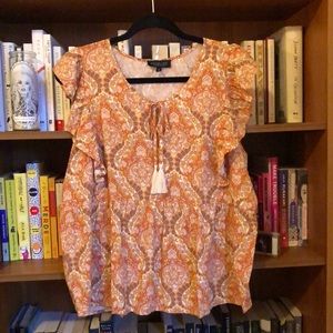 ❤️ NWOT Rachel Zoe Floral Ruffle Sleeve Top